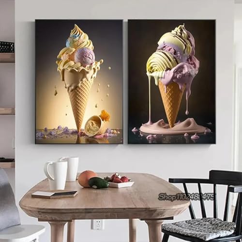 Affiche nourriture de rue peinture sur toile deco murale maison 50x75