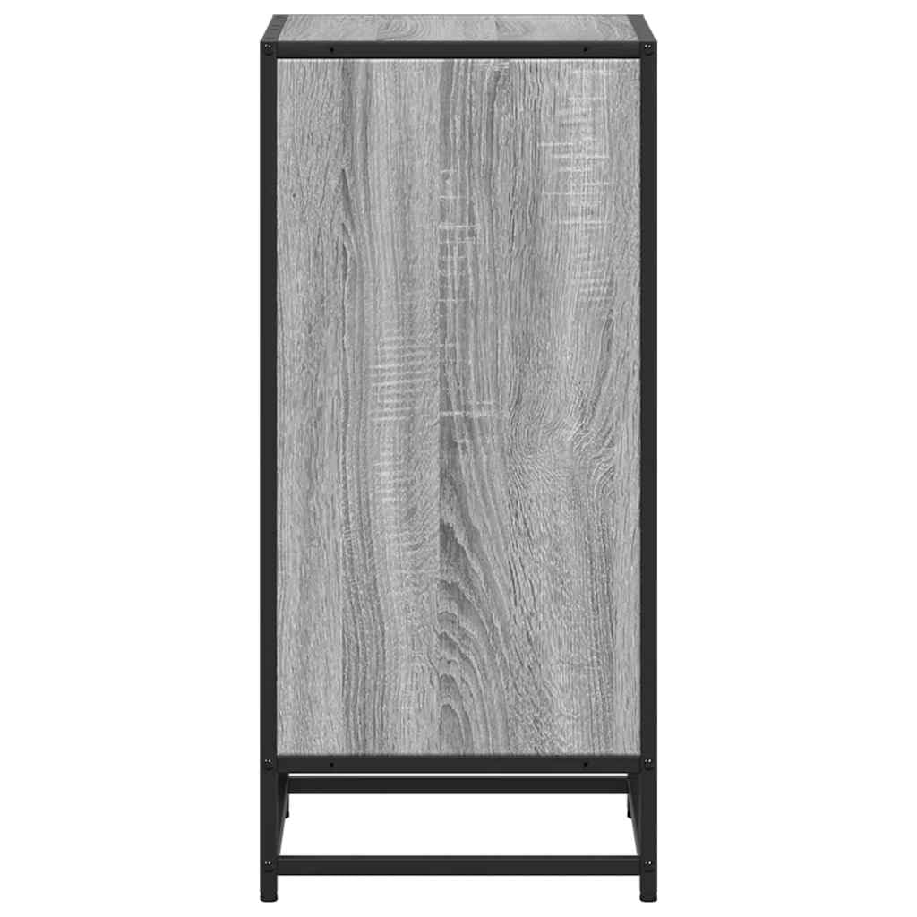 Sonoma - Biblioteca gris (40 x 35 x 76 cm, estructura metálica, estante moderno con 2 compartimentos, madera resistente, para salón, oficina, pasillo, dormitorio