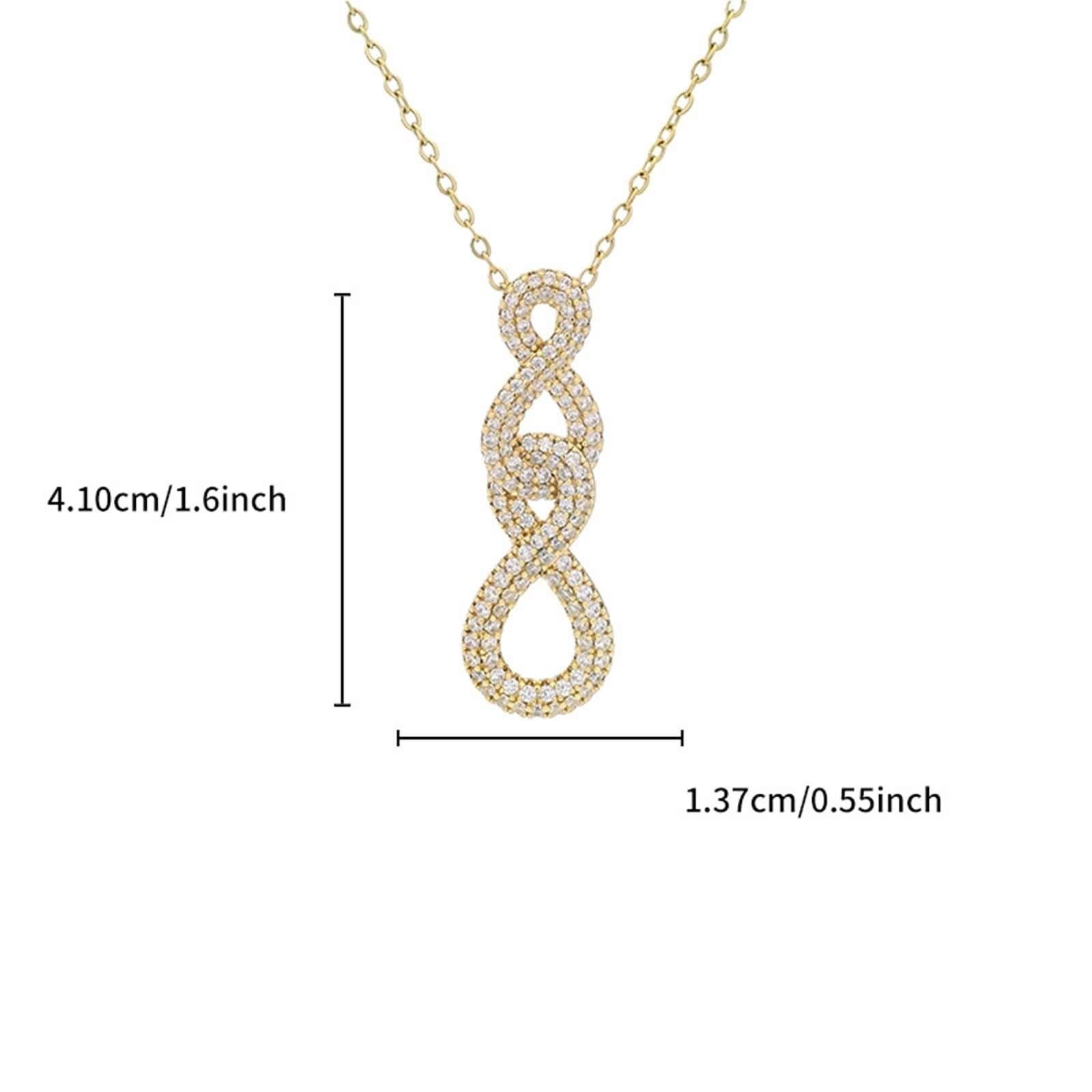 KnSam Collana in vero oro giallo 9 K/14 K/18 K con moissanite, ciondolo infinito in oro 375/585/750, collana da donna 45 cm