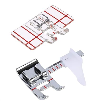 Fbshicung 2Pcs Sewing Machine Presser Foot-Border Guide Presser Foot and Adjustable Guide Presser Foot Compatible with Domestic Low Shank Sewing Machine Brother Singer Janome New Home