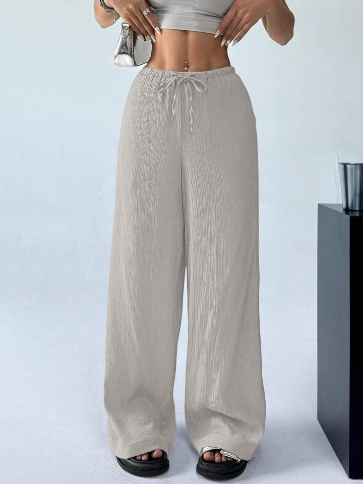 Image of GRECIILOOKS High Waist Trousers for Women - Flared Korean Style Formal Pants | Elegant Workwear for Office, College & Events (Available in Plus Size)