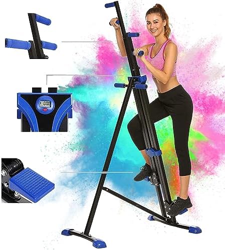 Vertical Climber for Home Gym Upgrade Folding Exercise Stair Stepper for Full Body Climbing Machine Climber Cardio Workout Adjustable Height