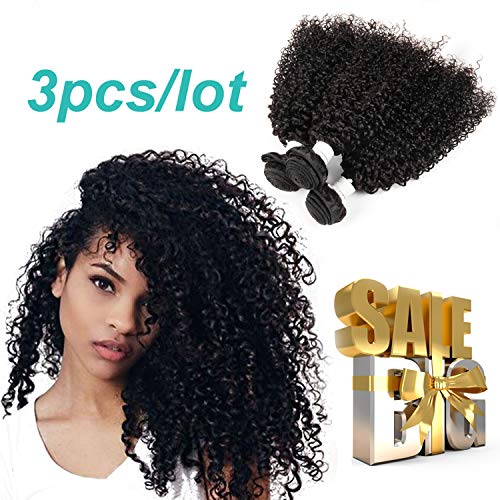 Brazilian Kinky Curly Human Hair 3 Bundles 150g 100% Unprocessed Brazilian Virgin Human Hair Extensions(20" 20" 20")