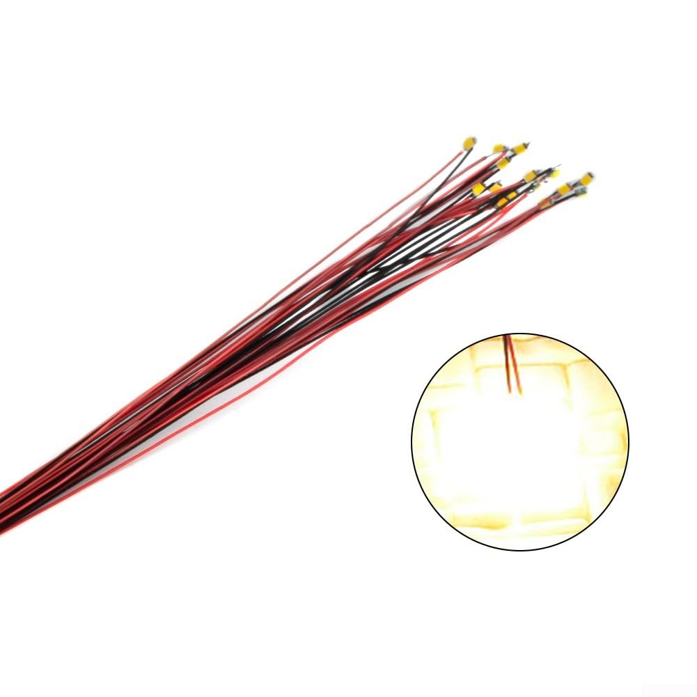 15Pcs Pre-Wired Warm White For SMD LEDs Lighting Kit 0402 Size For Model Railroad Scenery 12V DC