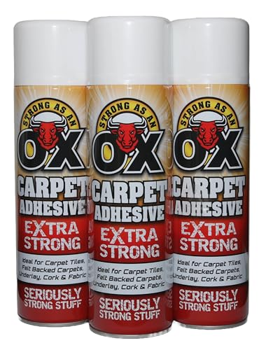 3 X BH Carpet Adhesive Glue Spray, Heavy Duty for Arts and Crafts, Extra Strong - Pack of 3