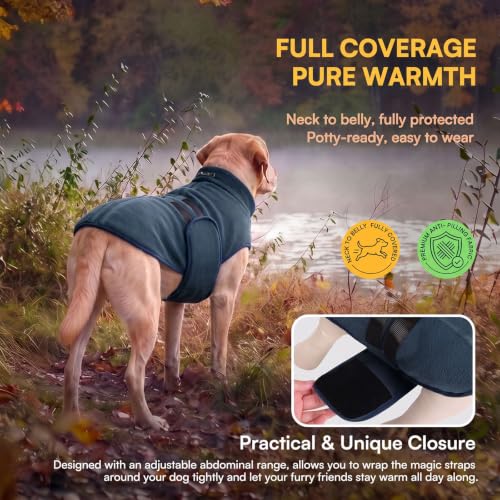 Image of Queenmore Dog Sweaters for Medium Dogs, Fleece Dog Sweater with Leash Hole