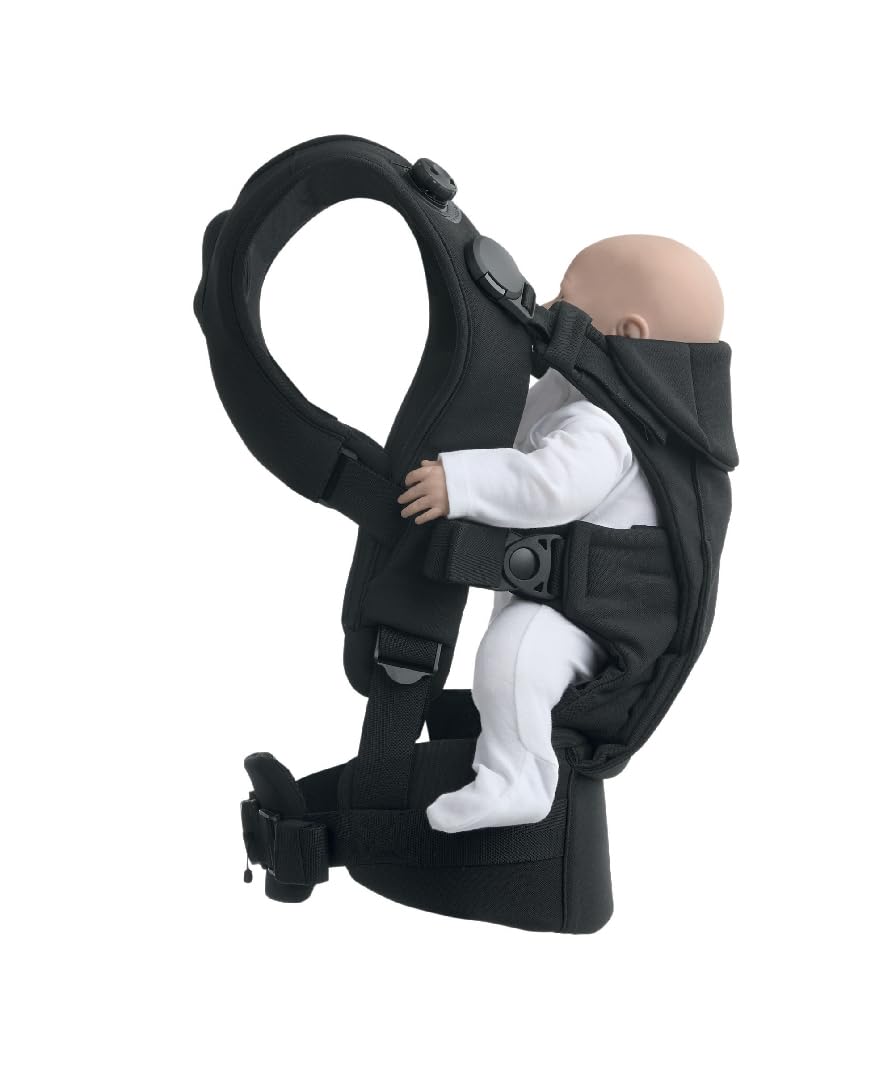 Mamas & Papas Kudo Porte-bébé – Noir – Facile à installer, à ajuster et à enlever, design innovant, soutien ergonomique, posture saine – 0-36 mois