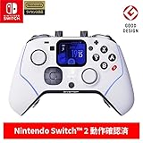 EVOTOP White ゲームコントローラー Nintendo Switch/PC対応【任天堂ライセンス商品】【Nintendo Switch2動作確認済み】 多機能LCDタッチスクリーン搭載 ワイヤレス 無線接続 有線接続 Proコントローラー 充電ドック同梱