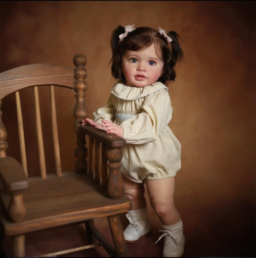 RXDOLL Bambole realistiche Reborn Toddler Pippa 66 cm Bambole Reborn Baby Bambole Ragazza Morbido Panno in Vinile Corpo Bambole Realistiche Che Sembrano Vita Reale Bambino Bambola per Ragazze 3+