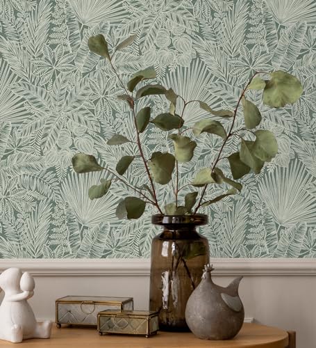 Papier peint vinyle jungle tropicale lessivable pour salle de bain et cuisine - 4