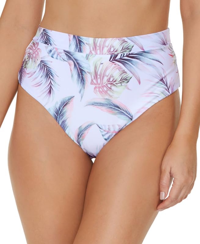 Raisins Women Juniors' Printed High-Waist Tropics Bikini Bottoms (White Multi, Medium)3