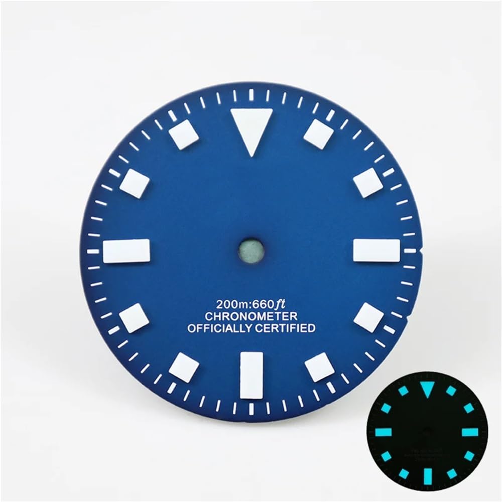 Vintage-Zifferblatt ohne Datumsschichten, Blaue Lume, Retro-beige, grüne Lume
