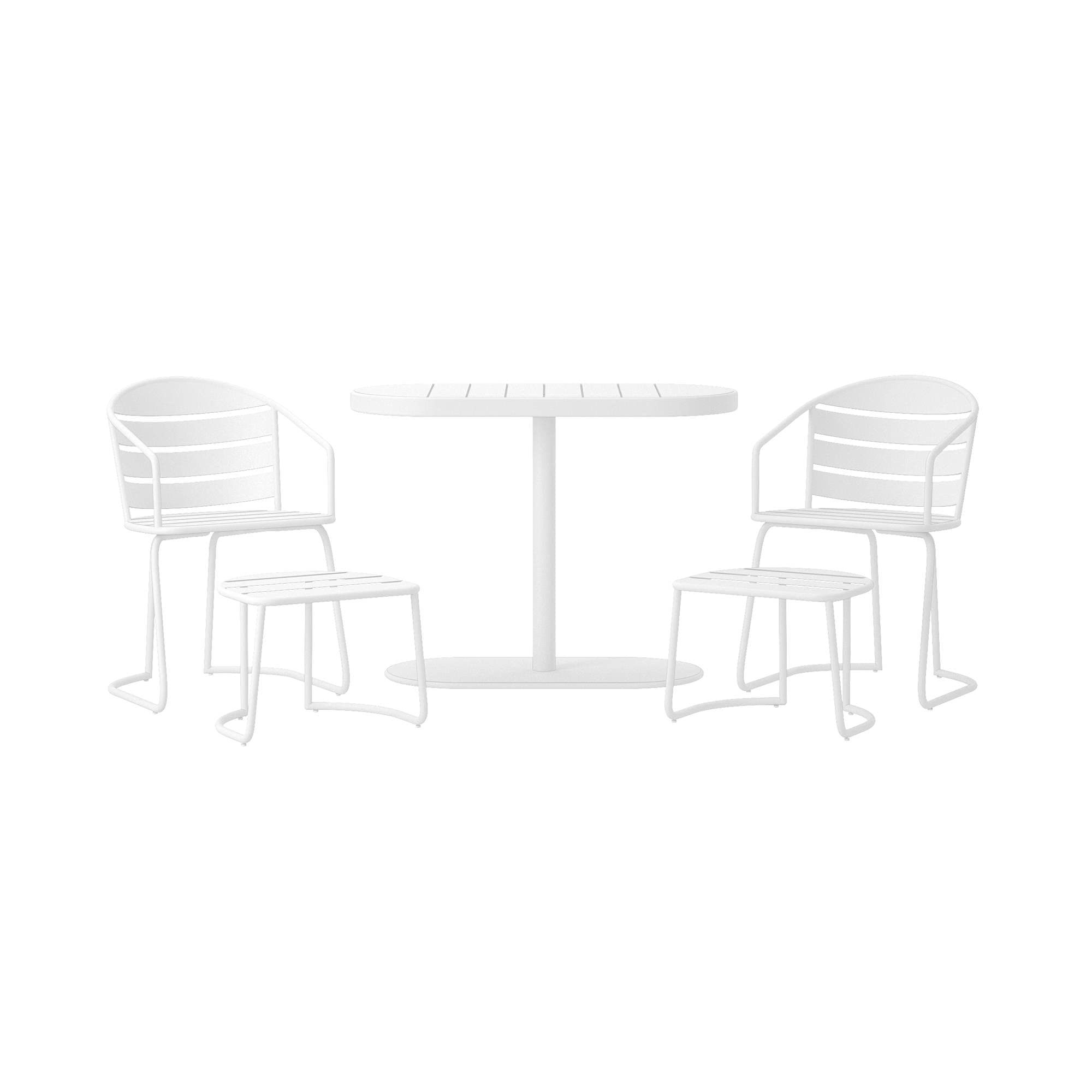 COSCO Metro Retro 5 PC Set, Chairs, 2 Ottomans, Bistro Table
