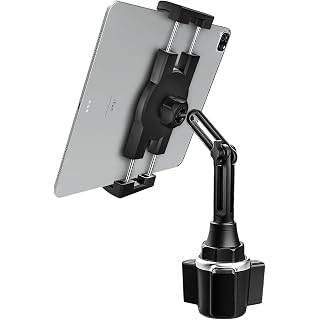 woleyi Universal Cup Holder Tablet Mount for Car Vehicle, Truck, Treadmill, Wheelchair, Golf Cart, Boat and More Cupholder for iPad Pro/Air/Mini, Galaxy Tabs, iPhone, All 4-13" Smartphones and Tablets
