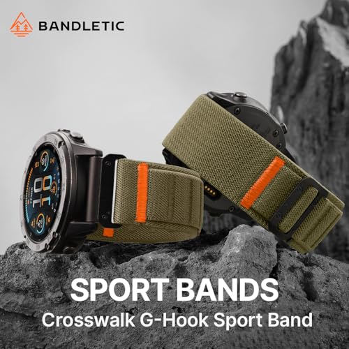 Image of Bandletic Compatible with Garmin Fenix 8 51mm Band - 26mm Quick Fit Soft Stretchy Loop Bands with G-Hook for Fenix 7X 6X Pro /5X Plus /3 /3 HR /Instinct 2X Solar 3 50mm /Enduro /Quatix 6X /Tactix /Epix Pro 2