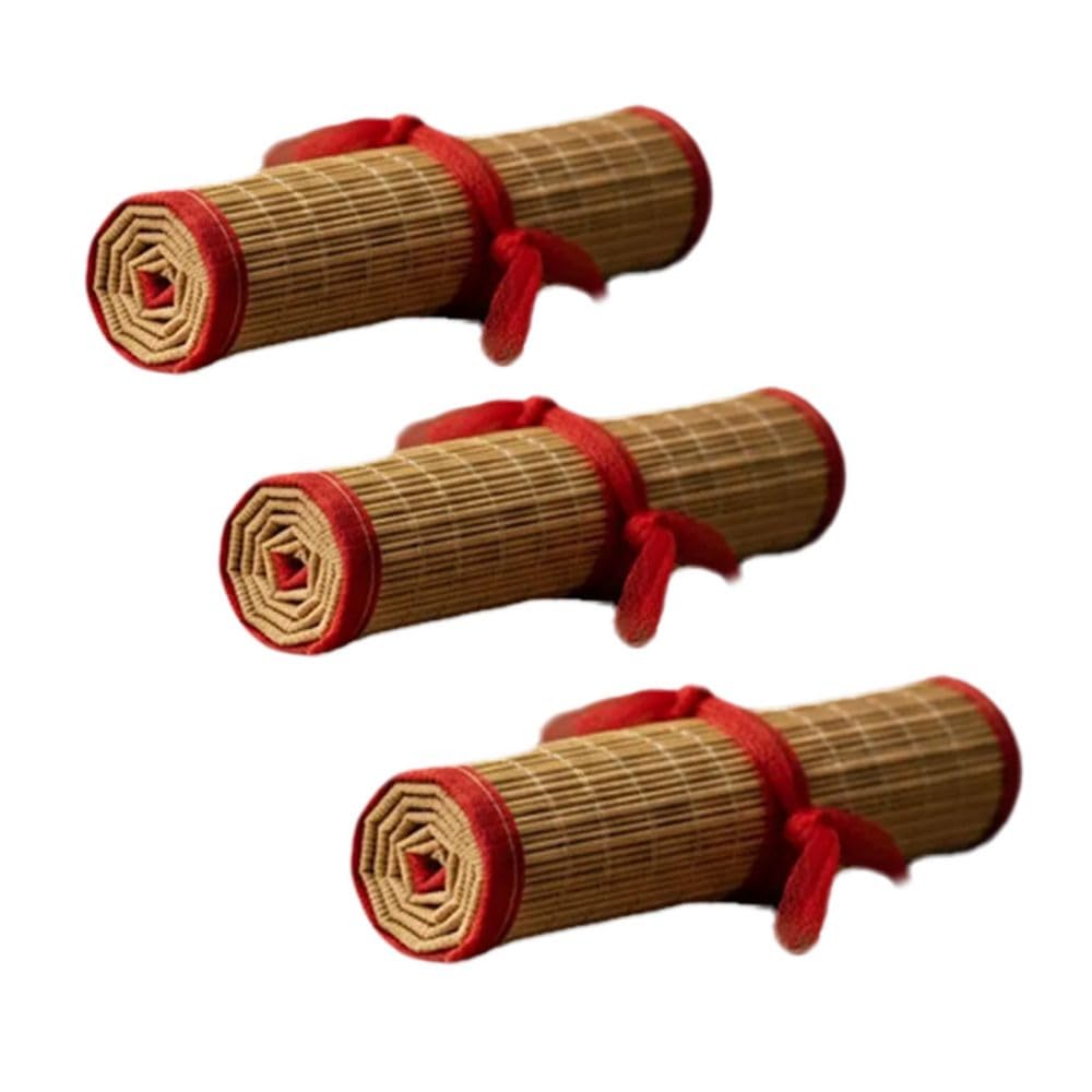 Natural Bamboo Pooja Mat 54×40 cm | Handmade Foldable Prayer & Meditation Asana Chatai for Home Temple, Havan & Yoga Sitting | Eco-Conscious Traditional Floor Mat | Pack of 3-image-13