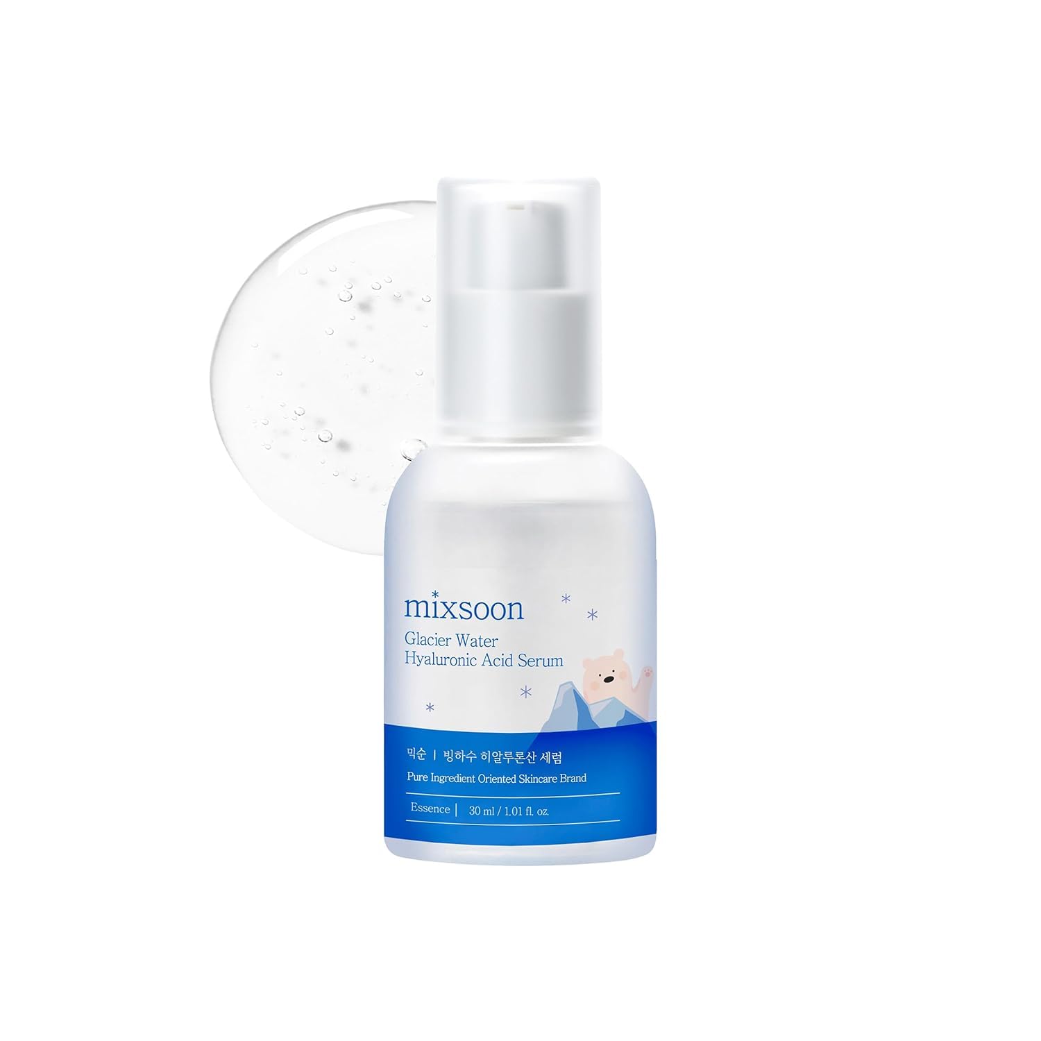 mixsoon Glacier Water Hyaluronic Acid Serum, Deep Hydration & Moisture Boost for Plump Skin, Restores Skin’s Moisture Balance, Suitable for All Skin Types, Korean Skincare (30ml)
