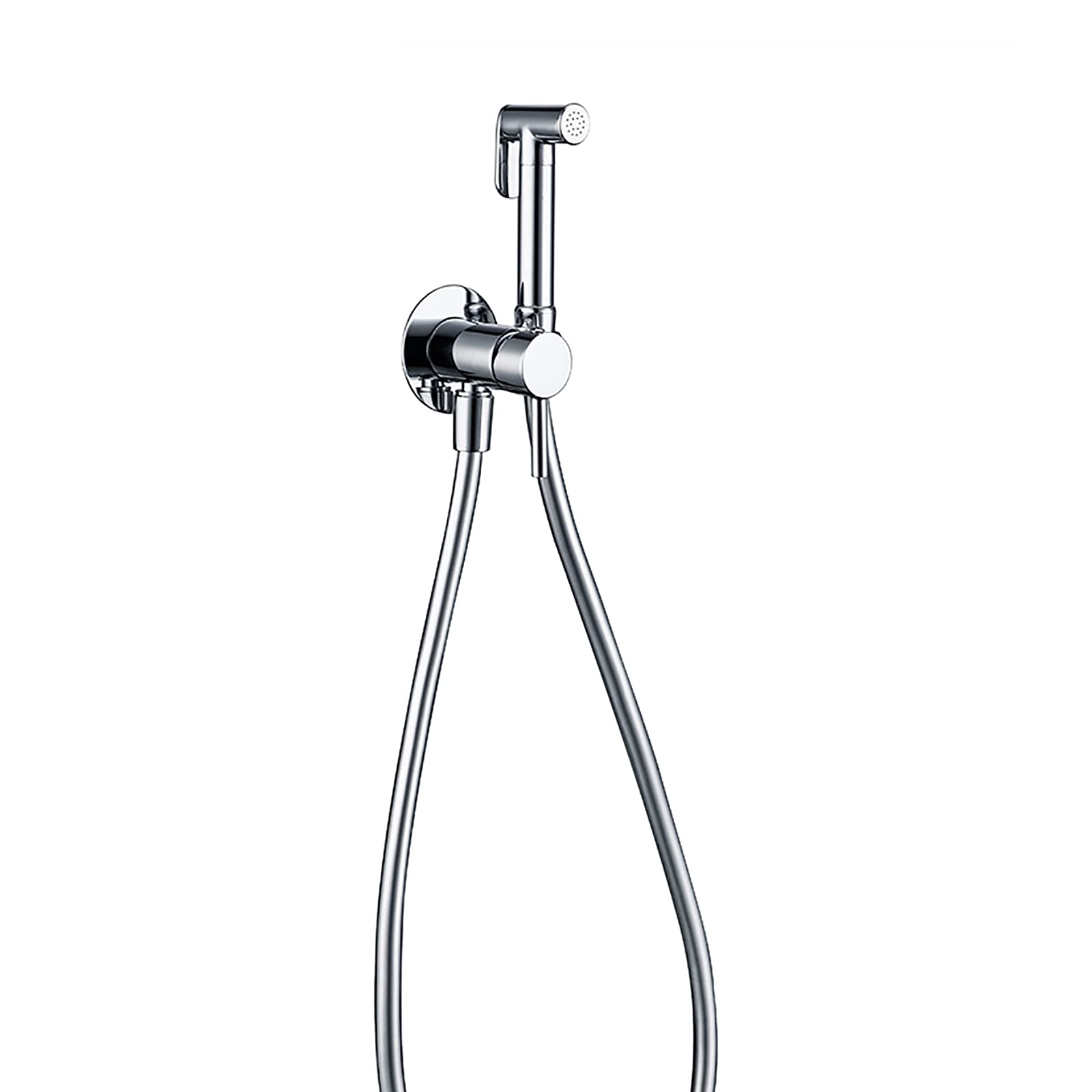 KKXXYQFC Hand-Bidet-Sprayer für die Toilette, wandmontiertes Badezimmer-Stoffwindelset mit kaltem und heißem Wasser, Messing-Multifunktionsset für Damenhygiene, Baden von Haustieren, Chrom (Grau)