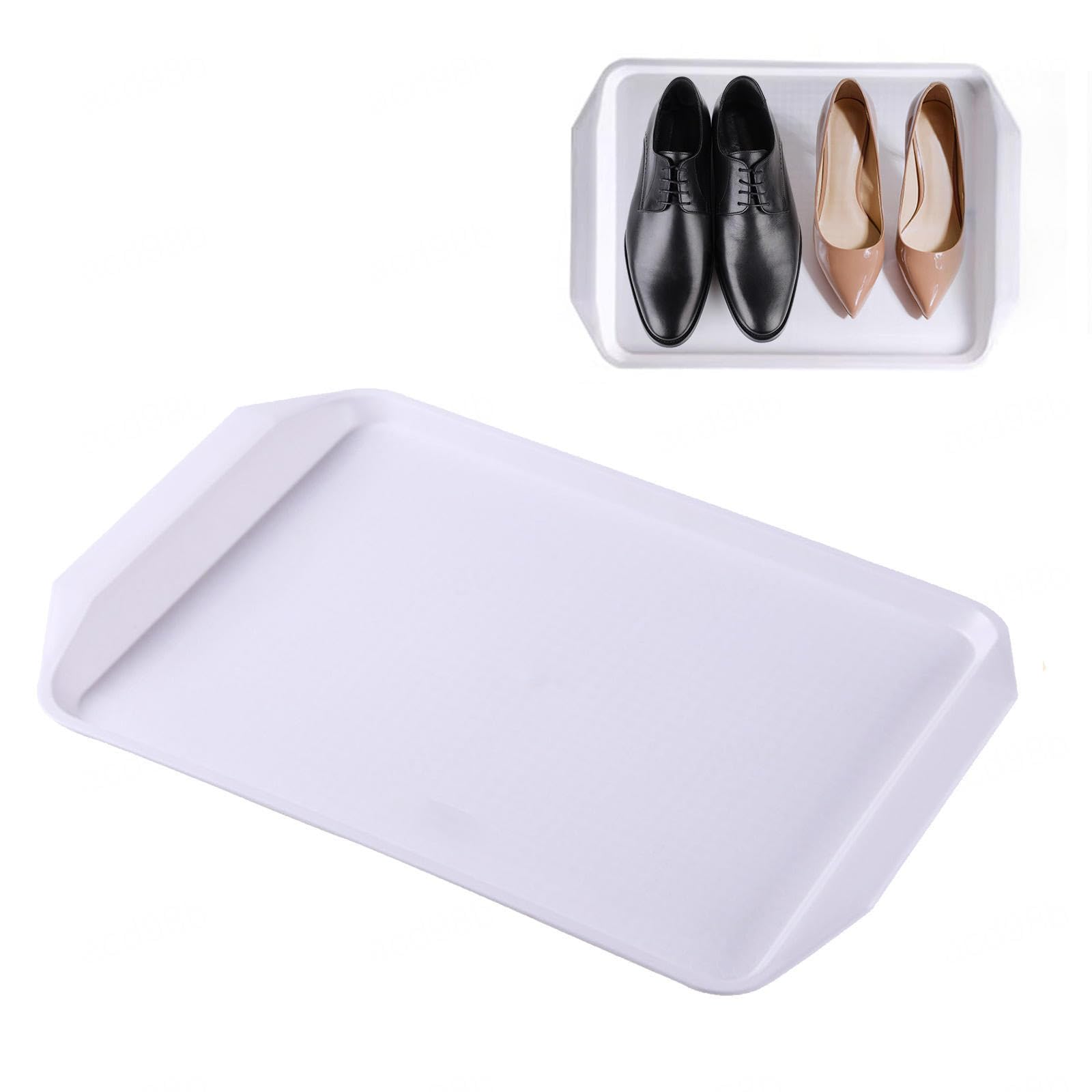 RRRYYYZZ Boot Tray 3 Pack Shoe Tray Shoe Trays for Mudroom for Garden, Bedroom, Entrance Area, Garage Boot Mats for Entryway,White