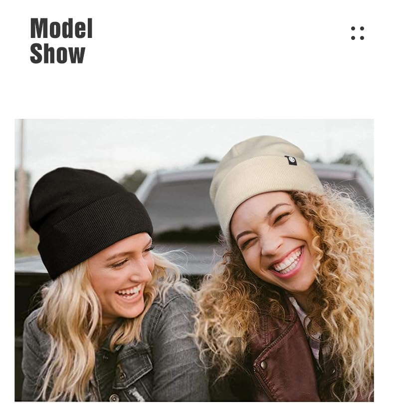 Gorros de invierno con forro satén for mujer y hombre, gorros holgados menos estáticos