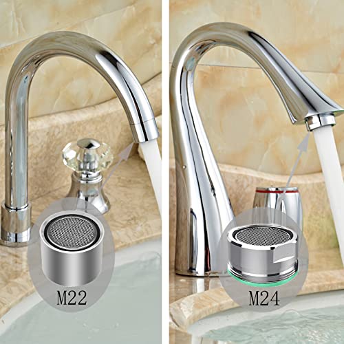 4Pcs Faucet Aerators, 2Pcs Aerator Filter Replacement Parts, With Brass Housing, 2Pcs 15/16 Inch Male And 2Pcs 55/64 Inch Female Bathroom Aerator Faucet Filters With Gaskets,For Kitchen Bathroom #TOP5