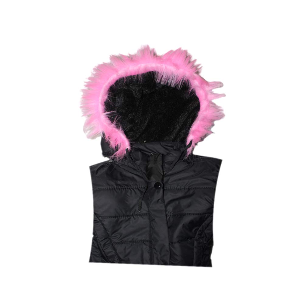 V4U Kid's Girl's Winter Wears Full Sleeve Hooded Jacket (Black,12-13 Years) 3