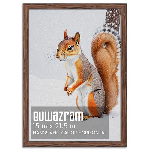 euwazram Rustic Walnut 15x21.25 Frame - Single Frame 15 x 21.25 Poster Frame for Artwork Puzzles Photos and Movie Posters Picture Frames