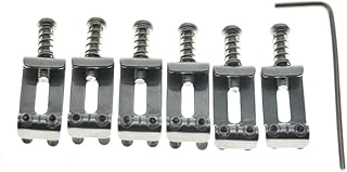 Dopro Stainless Steel Vintage Guitar Bridge Saddles Vintage Bent Style Guitar Saddles for FD American/Squier/Import Strat/Stratocaster 11.3mm String Spacing Silver