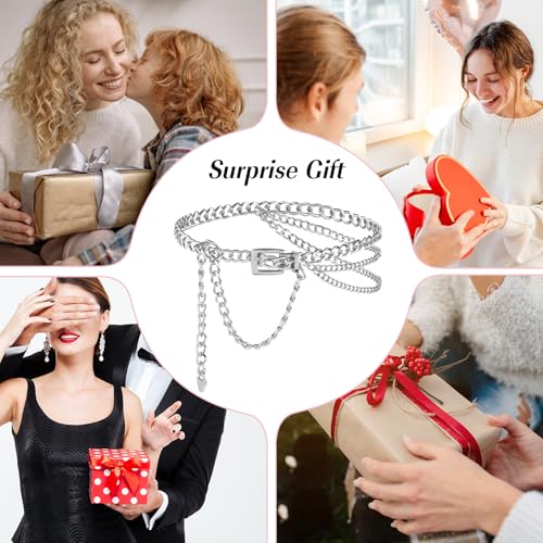 Chain Belt Adjustable Waist Chain Belt for Women Western Punk Chain Belts Link Dress Belt Body Belly Jewelry4