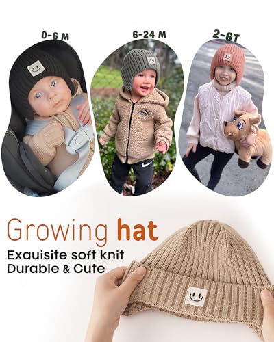 FURTALK Baby Beanie Winter Warm Hats Fleece Lined with Earflap Cute Knit Boys Girls Infant Toddler Kids Hat4