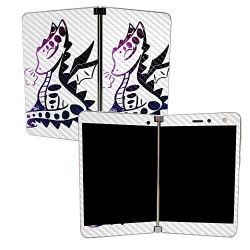 Image of MightySkins Carbon Fiber Skin for Microsoft Surface Duo - Baby Dragon | Protective, Durable Textured Carbon Fiber Finish | Easy to Apply, Remove, and Change Styles | Made in The USA