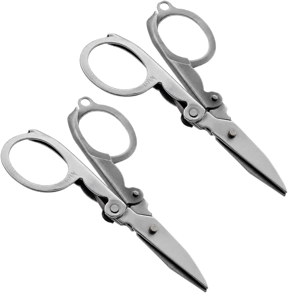 KUTZ (2 Pack) 3" (7.6 cm) Folding Scissors | Portable & Sharp | Ideal for Needlecrafts & Sewing