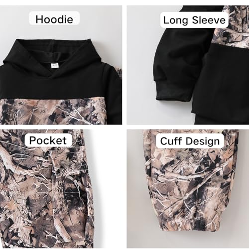 Image of 5-12 Years Boys Clothing Set Camo Hoodie & Cargo Pants Outfits Set 2025 Fashion Clothing