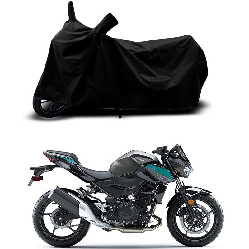 Image of 100% Scratchproof /UV-Rays /Heat Protection /Birds Dropping /Water Resistant /Dust Proof /Waterproof /Full Bike Scooty Two Wheeler Body Cover Compatible for Z400 STD All Varients[Black]