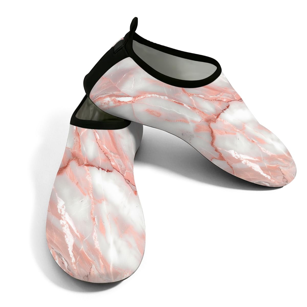 Calcetines acuáticos con diseño de mármol rosa y estilo sin cordones 7