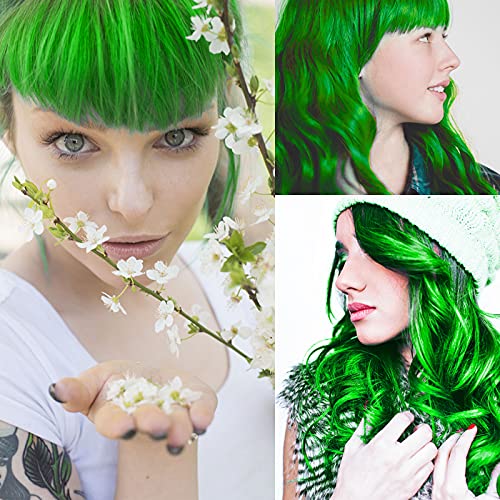 Green Temporary Hair Color Wax Dye,Acosexy Kids Hair Wax Dye Pomades Disposable Natural Hair Strong Style Gel Cream Hair Spray,Instant Hairstyle Mud Cream For Party, Cosplay, Masquerade Etc. (Green) #TOP7