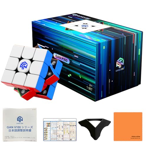 GANV100 Maglev UV 3×3�L���[�u �����u���b�N 55mm�T�C�Y �y���{�꒲�������� �� ���{���6�ʉ�@�菇������ & �X�^���h & �N���X�t�z �}�O���u �����\ �X�e�b�J�[���X(GAN V100 Maglev UV)