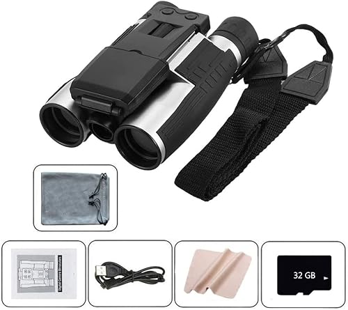 Miniatura 8 de Prismáticos digitales con pantalla LCD de 2 pulgadas con cámara de 12 x 32 5 MP tomar fotos, función de grabadora de video, binoculares cámara con