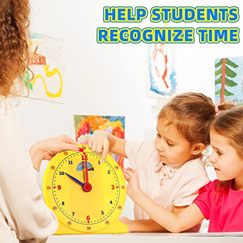 Huquary 6 Pcs 10'' Teaching Clocks Practice Clocks Classroom Clock Set For Kids Telling Time Educational Basic Math Development, Plastic Clocks, Teacher And Classroom Supplies #TOP5