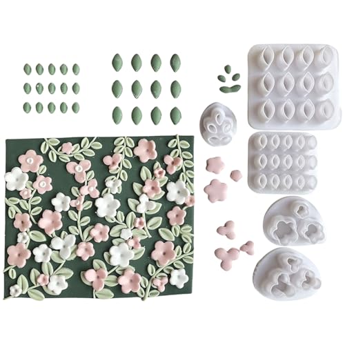 5Pcs Leaf Flower Shaped Clay Cutter For Clay Earrings Making Leaf Clay Earring Cutter Set Flower Clay Cutter Set
