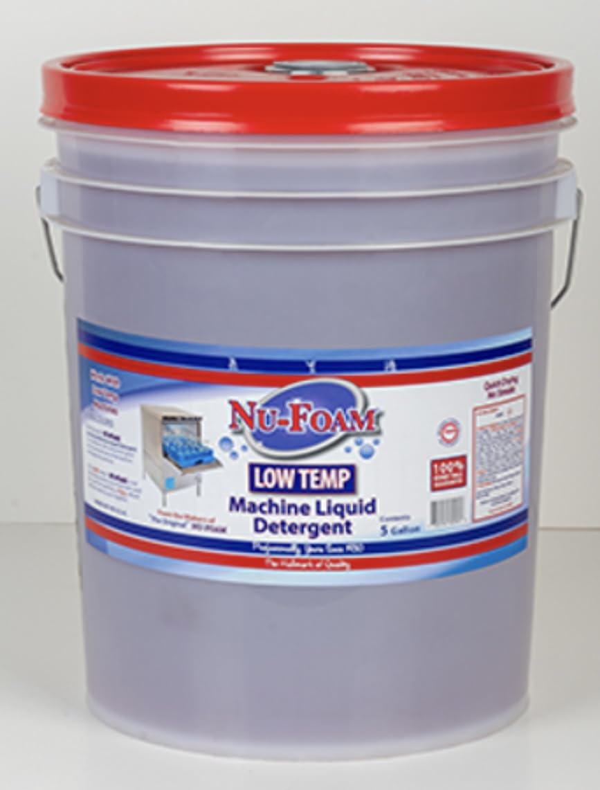 Nu-Foam Heavy Duty Low Temp Commercial Machine Warewashing Detergent - 1 Gallon