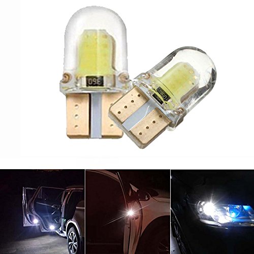 10 szt. LED T10 W5W COB SMD CANBUS krzemionkowa jasna biała żarówka licencyjna