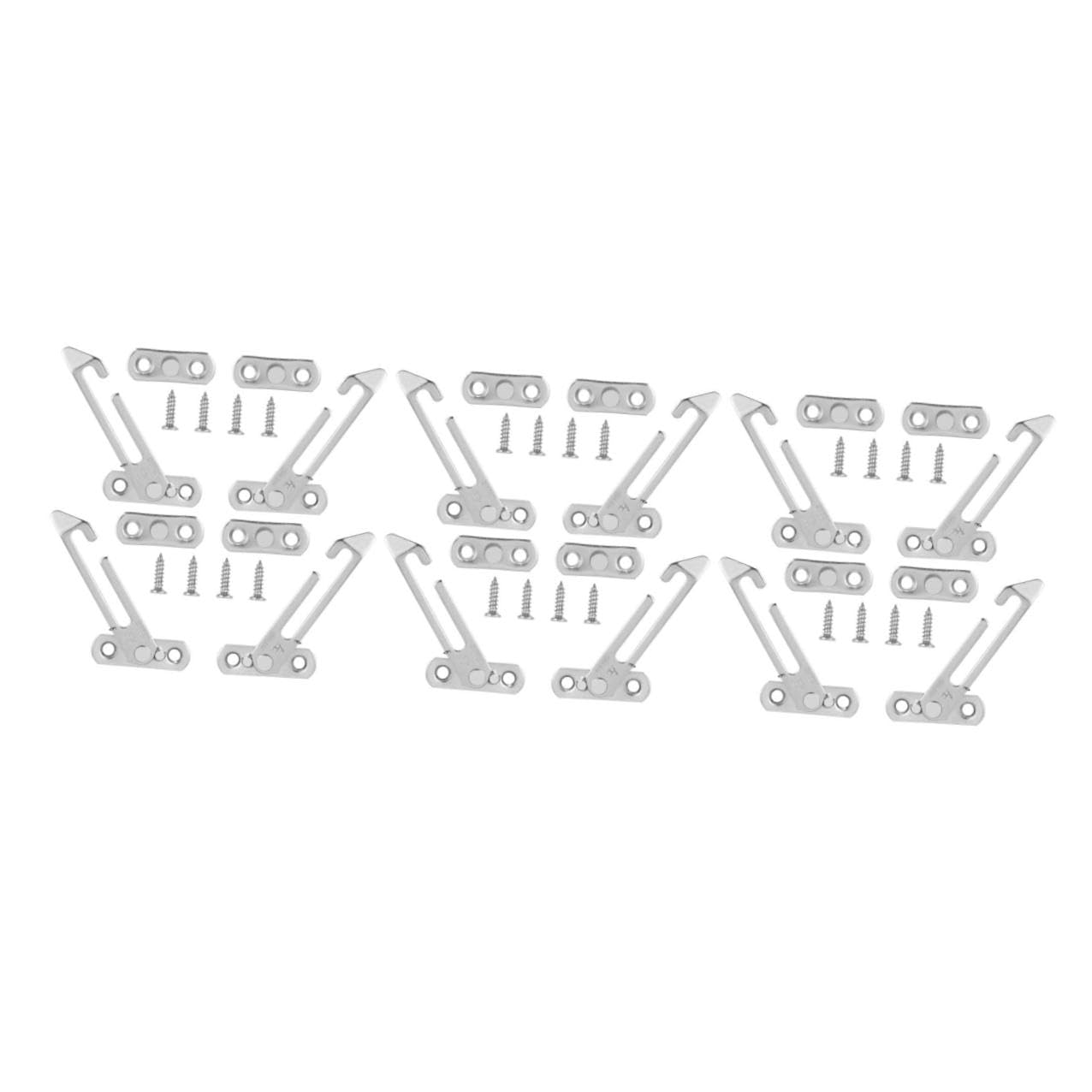 Operitacx 12 Piezas Cerradura de Seguridad para Ventanas Inoxidable Limitador de Apertura para Protección Infantil Bloqueo de Ventanas Correderas y Abatibles Instalación Sin Taladro Fricción