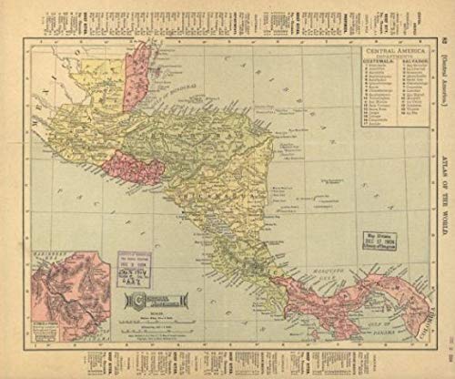Amazon.co.jp: 1904年マップ|中央アメリカ|中央アメリカマップサイズ