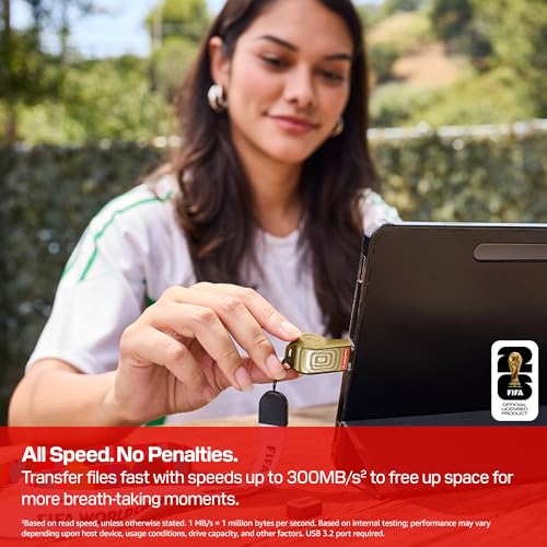 Image of SANDISK 128GB USB-C Flash Drive, FIFA World Cup 2026 Gold Edition - Up to 300MB /s Transfer speeds, USB 3.2 Gen 1, USB Type-C - Gold - SDCZIA-128G-G46GLD