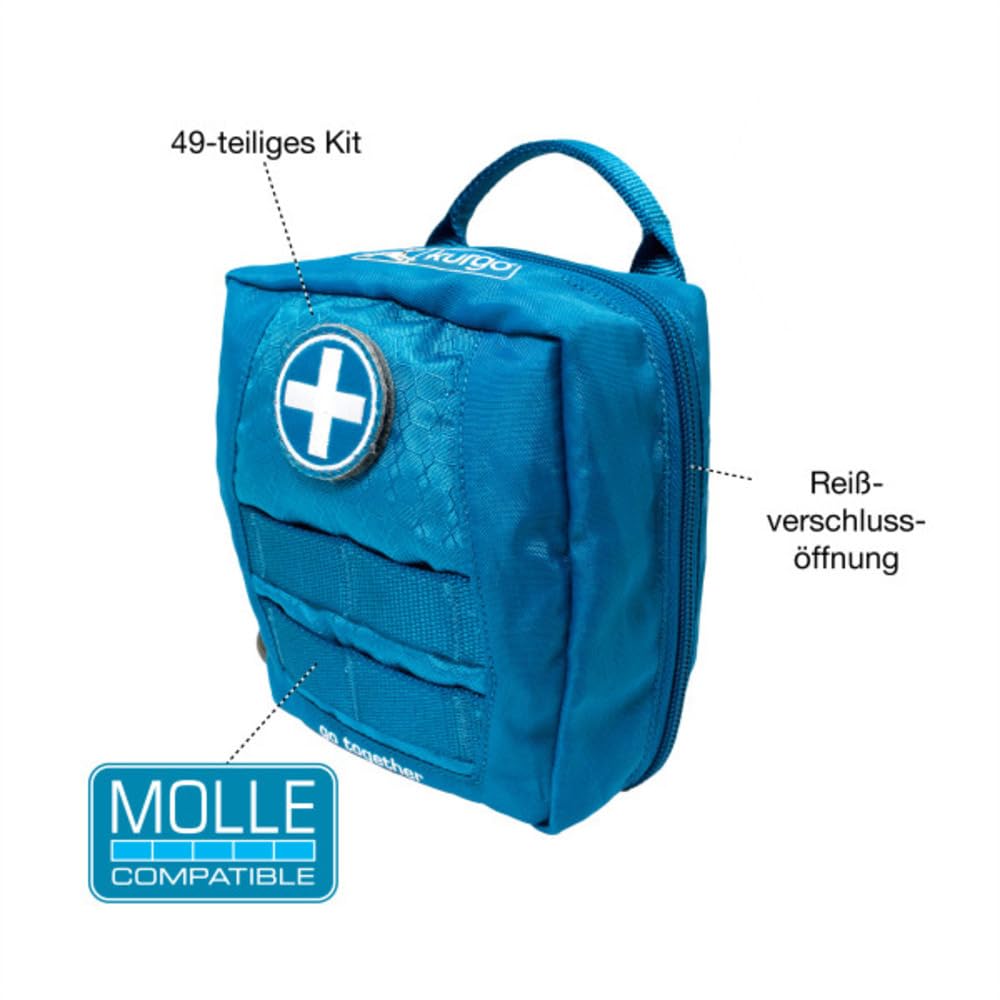 Kurgo RSG Erste-Hilfe-Set für Hunde - Kompakte Erste-Hilfe-Ausrüstung für den Notfall - 49 Teile - MOLLE-kompatibel - Überlebensausrüstung für Haustiere - Auto & Wander Zubehör - Schneller Zugriff