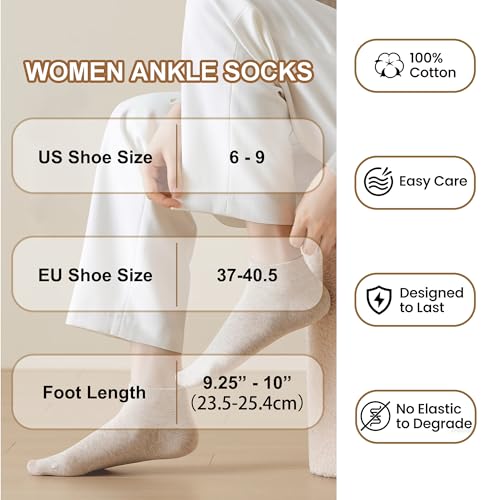 Image of Womens Ankle Socks Cotton No-Show Comfortable Low-Cut Liner Kraft Paper Gift Box