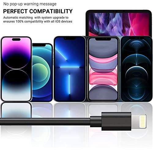 Image of Black iPhone Charger Cord, 3-Pack 3FT MFi Certified Fast Charging Cable Data Sync Lightning to USB-A Cable Compatible with iPhone14 /13 /12 / Mini /Pro /Max / 11 / XS /XR /SE / 8 /7 / 6 / Plus /iPad /AirPods