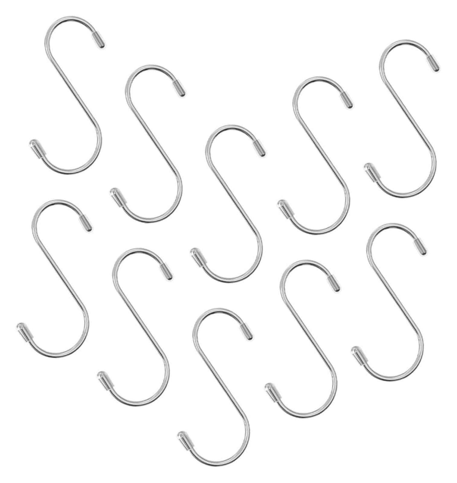 Ganci appesi s, 10 pezzi Ganci in acciaio inossidabile Ganci for cappelli Ganci multiuso Gancio a forma di S Gancio for riporre guardaroba Supporto for appendere cappotti Ganci multifunzionali Ganci a