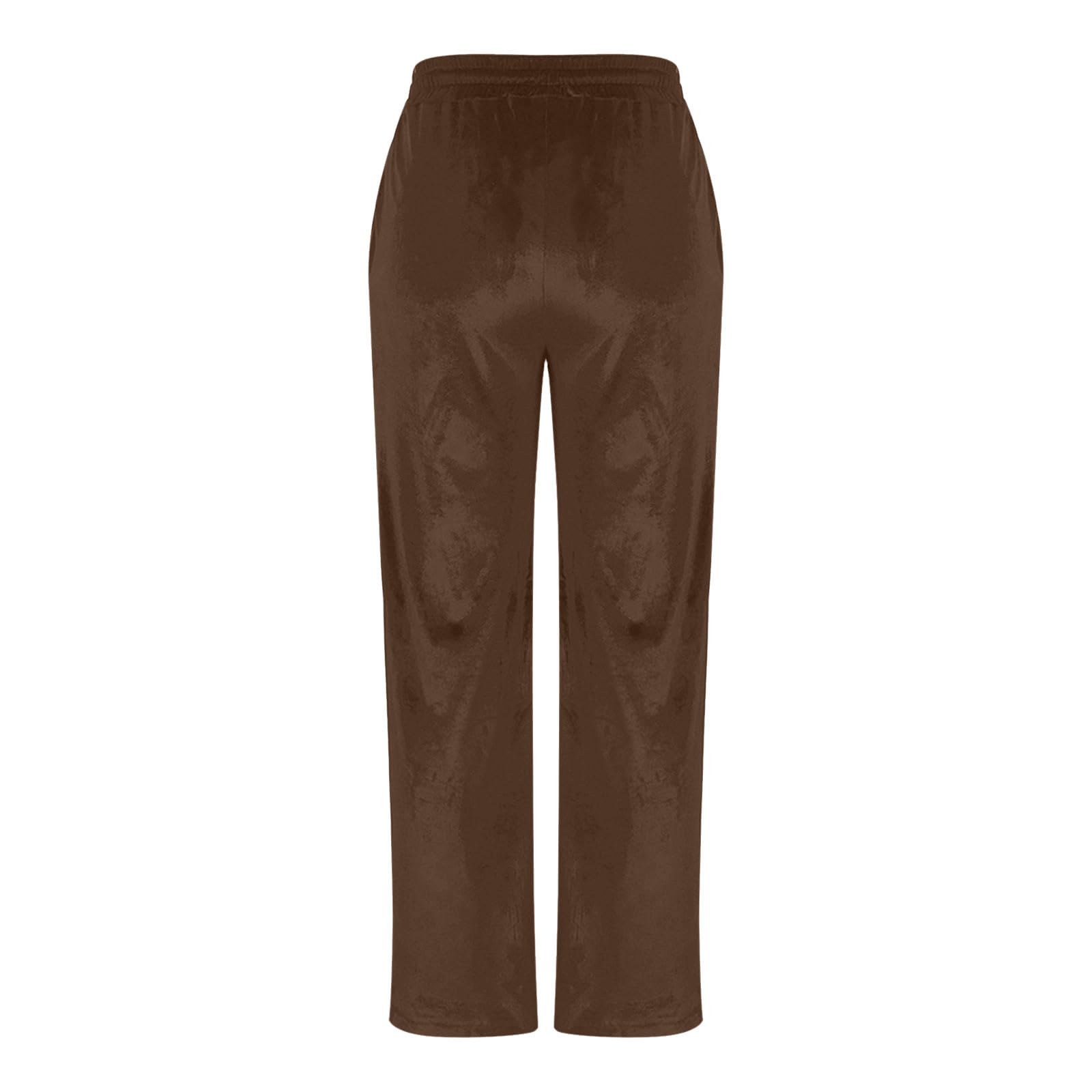 Pantalon en Velours Doré Femme Pantalons De Sport Taille Elastique Pants Automne Hiver Respirant Décontracté Femmes Pantalon avec Poches Sweatpants Fluide Femme Couleur Unie Pantalons Fitness